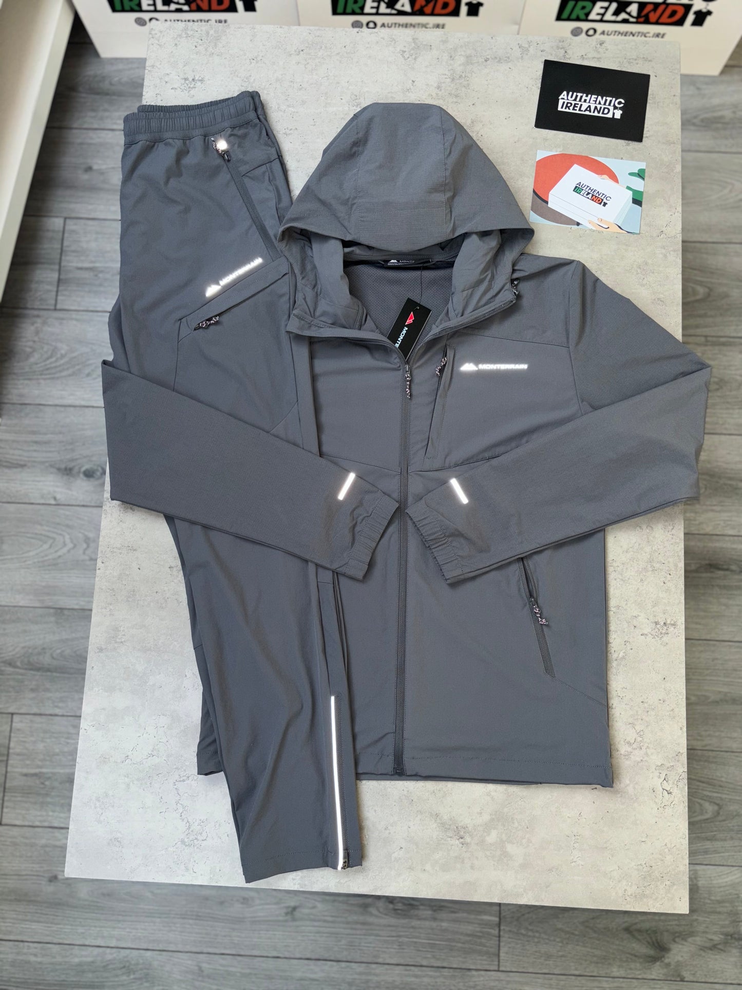 MONTERRAIN WOVEN ZIP TRACKSUIT - GREY