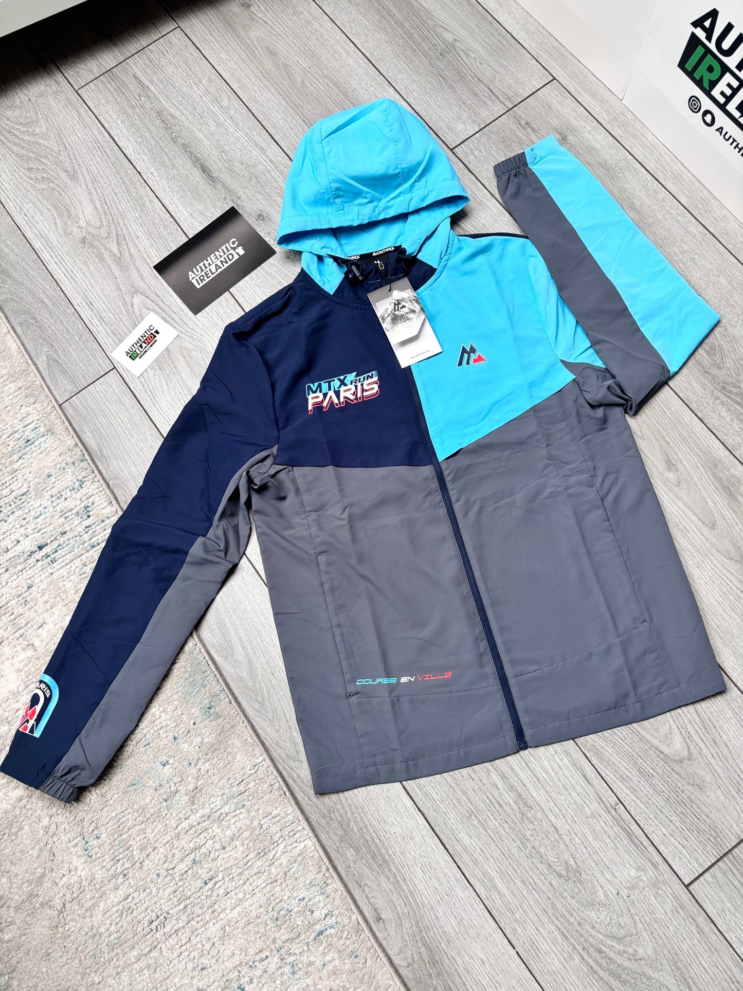 MONTIREX RUN 3-PIECE WINDRUNNER SET - AQUA/NAVY/GREY