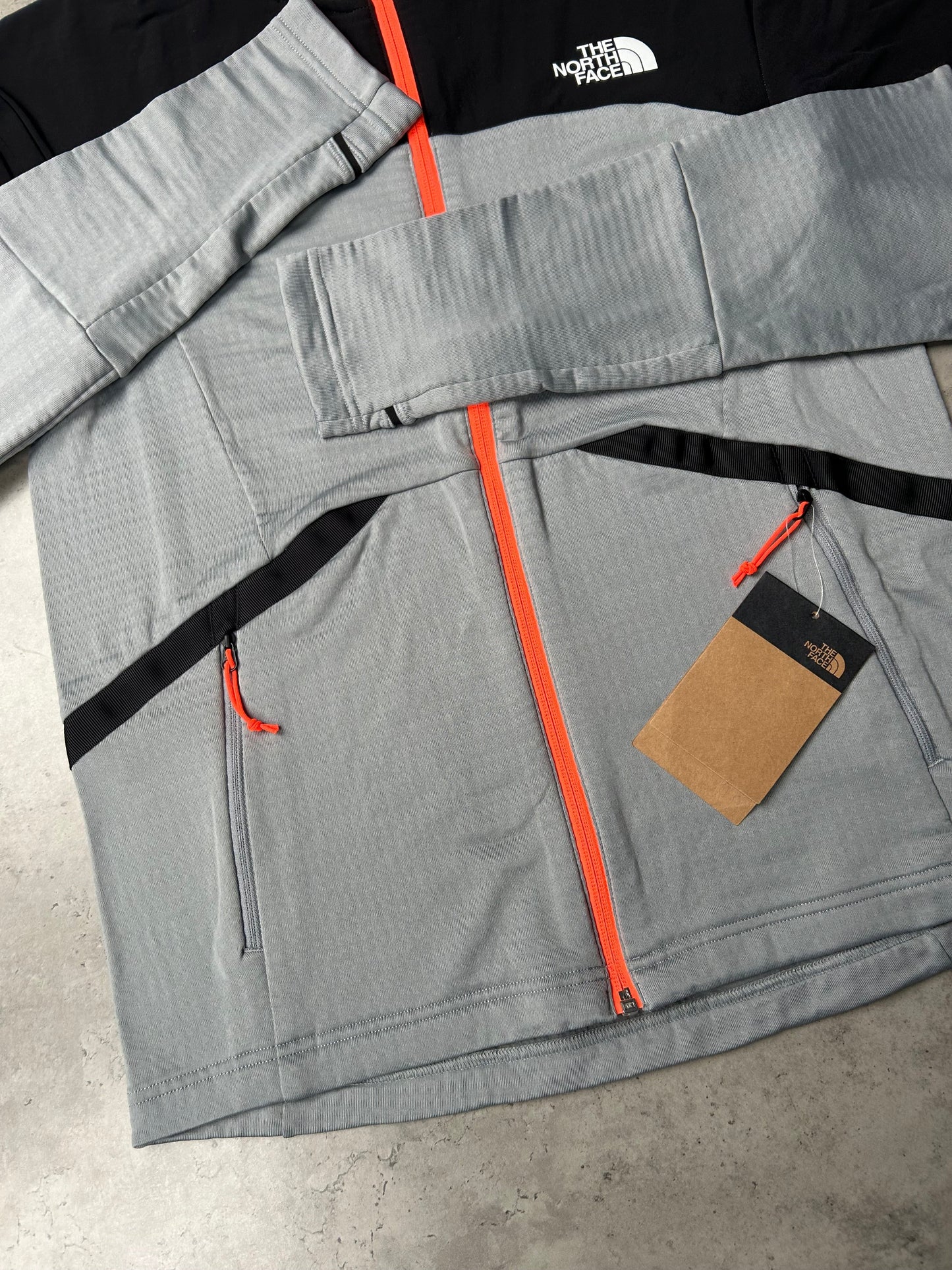 THE NORTH FACE TRACKSUIT - GREY/ORANGE/BLACK