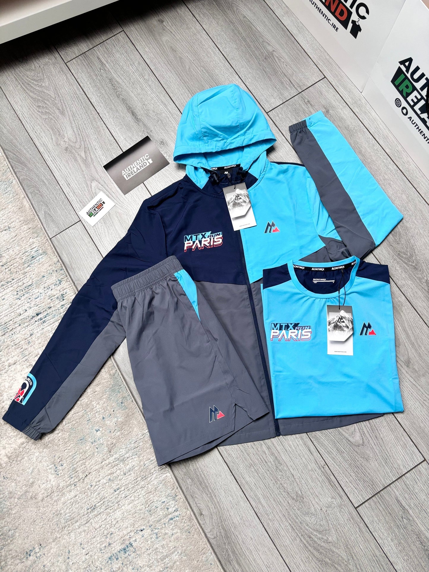 MONTIREX RUN 3-PIECE WINDRUNNER SET - AQUA/NAVY/GREY