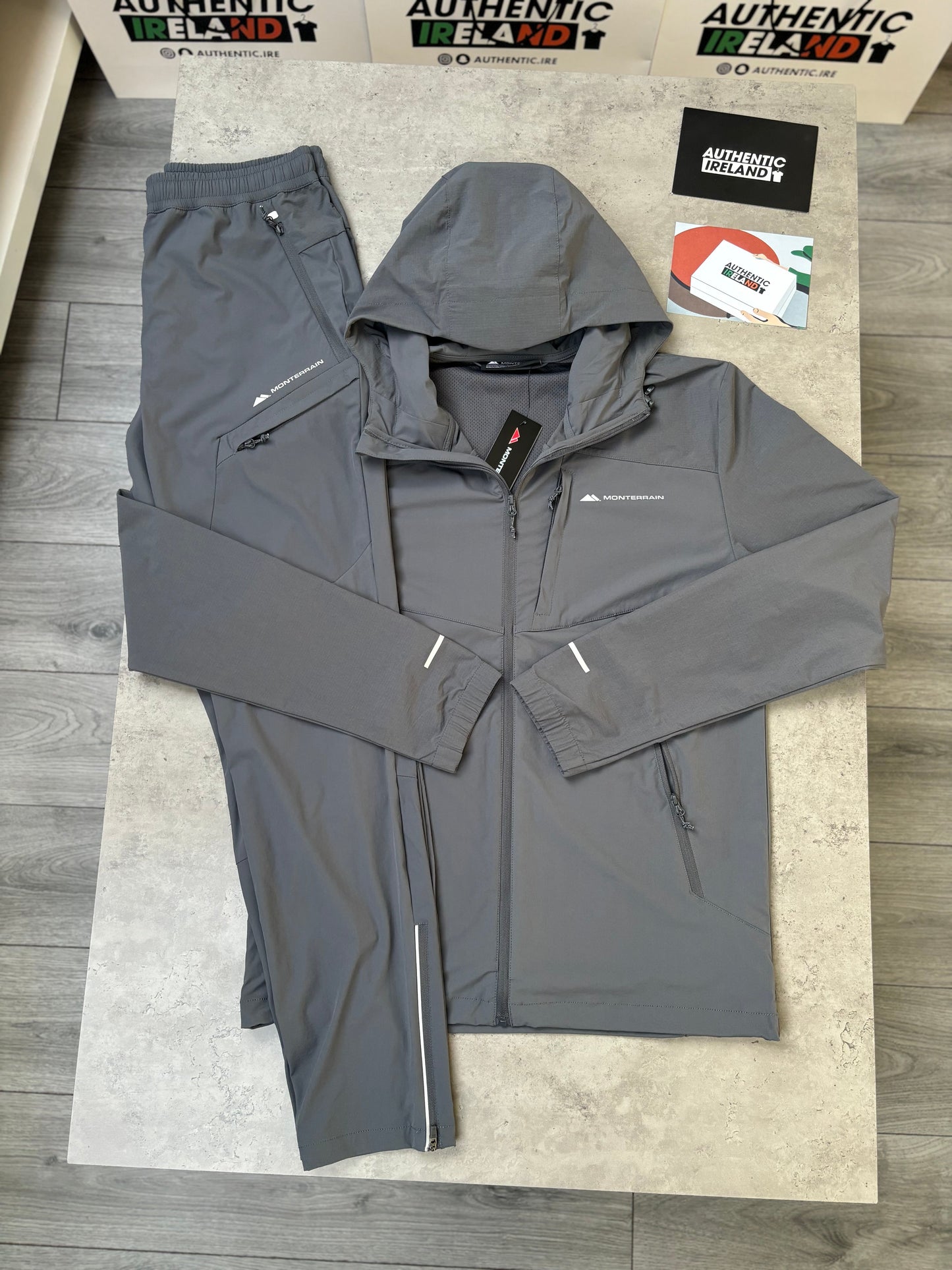 MONTERRAIN WOVEN ZIP TRACKSUIT - GREY