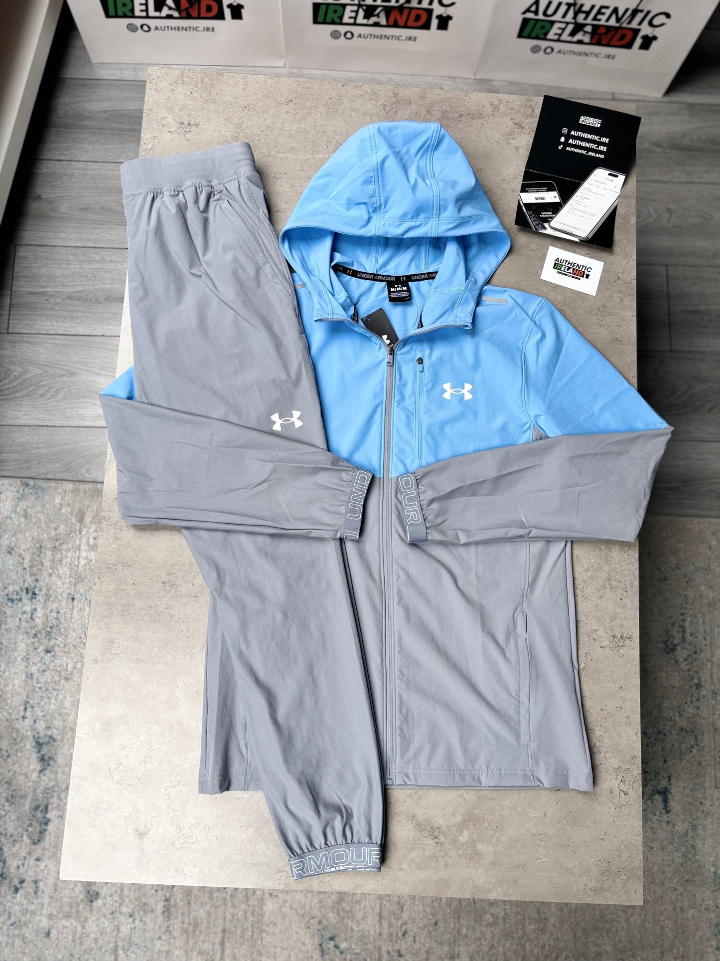 UNDER ARMOUR TWO-TONE TRACKSUIT - BABY BLUE/GREY