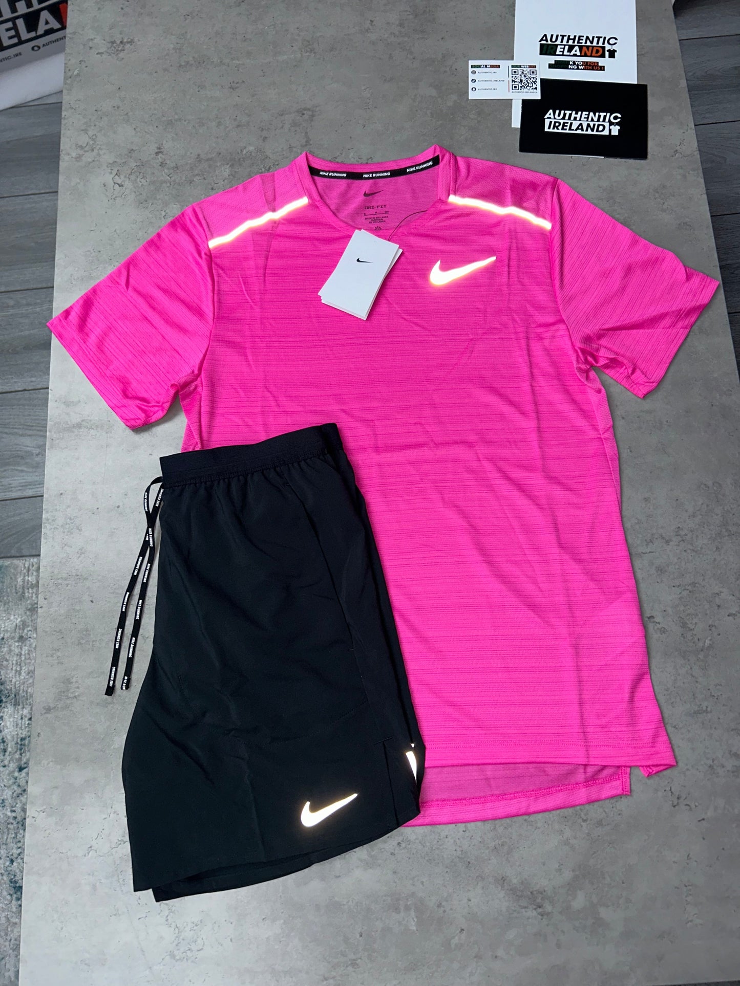 NIKE MILER 1.0 SET - HOT PINK/BLACK