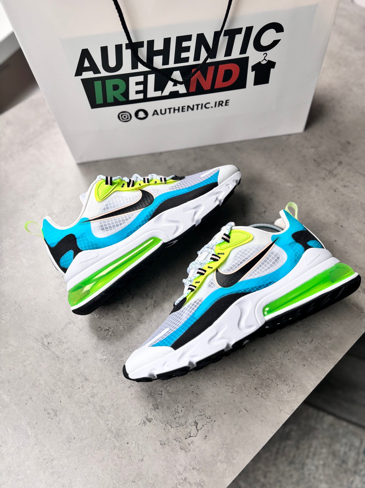 NIKE AIR MAX 270 REACT RUNNER - AQUA/GHOST GREEN