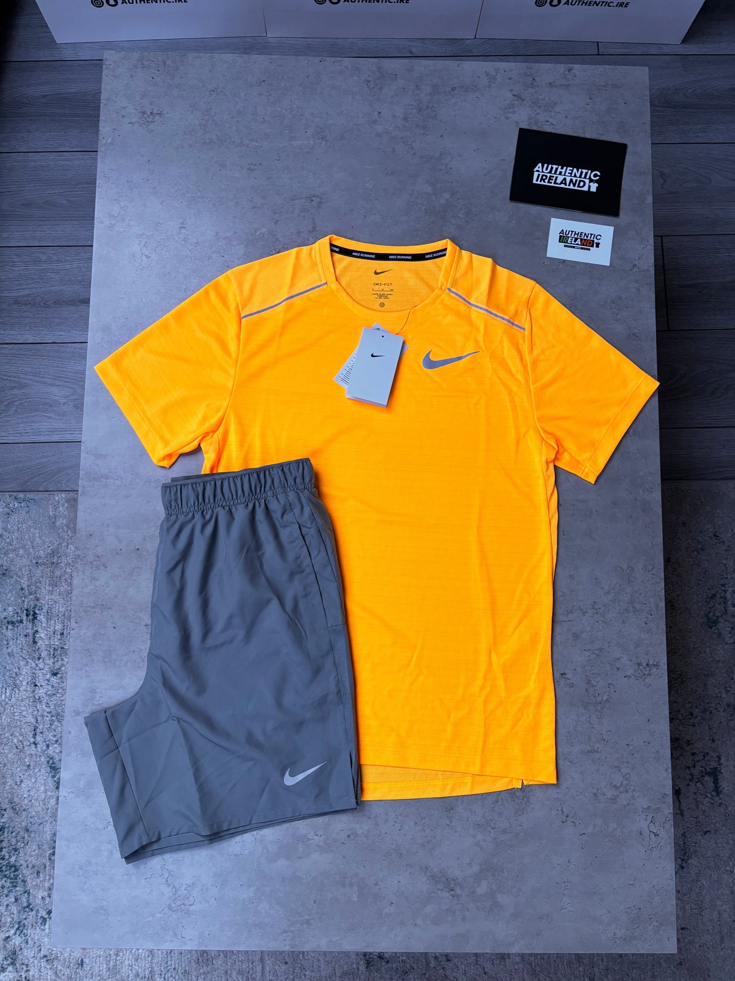 NIKE MILER 1.0 SET - LASER ORANGE/GREY