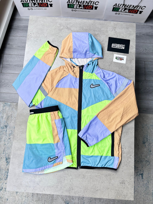 NIKE PATCHWORK JACKET SET - MULTI/VOLT