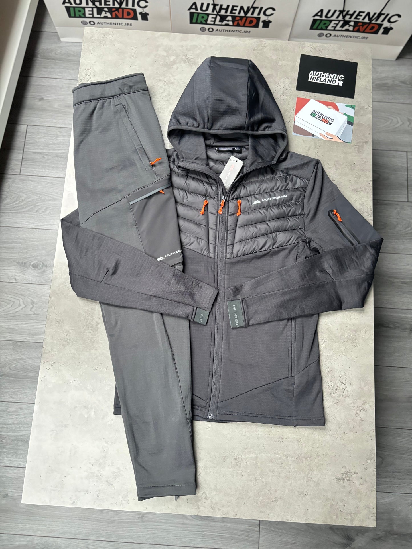 MONTERRAIN HYBRID TRACKSUIT - GREY/ORANGE