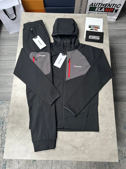 BERGHAUS FLEECE TRACKSUIT - BLACK/GREY/RED