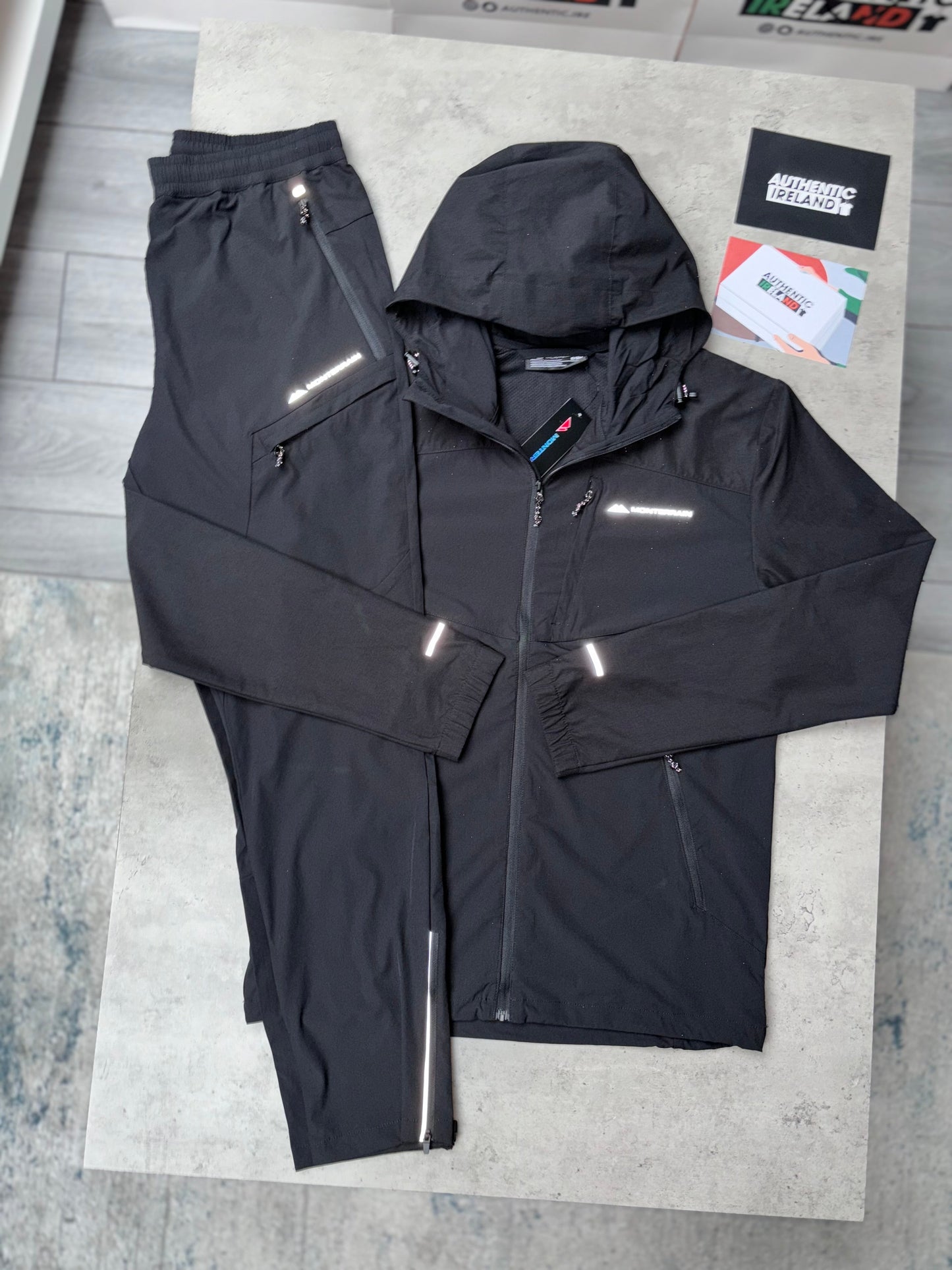 MONTERRAIN WOVEN ZIP TRACKSUIT - BLACK