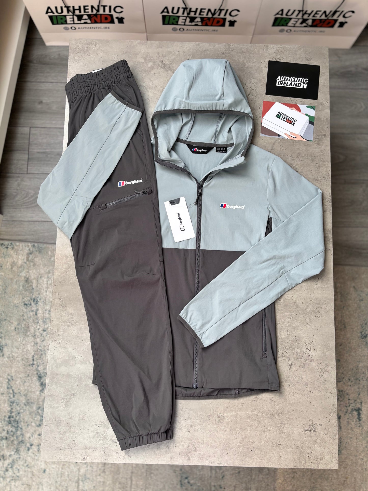 BERGHAUS TWO-TONE WOVEN TRACKSUIT - GREY