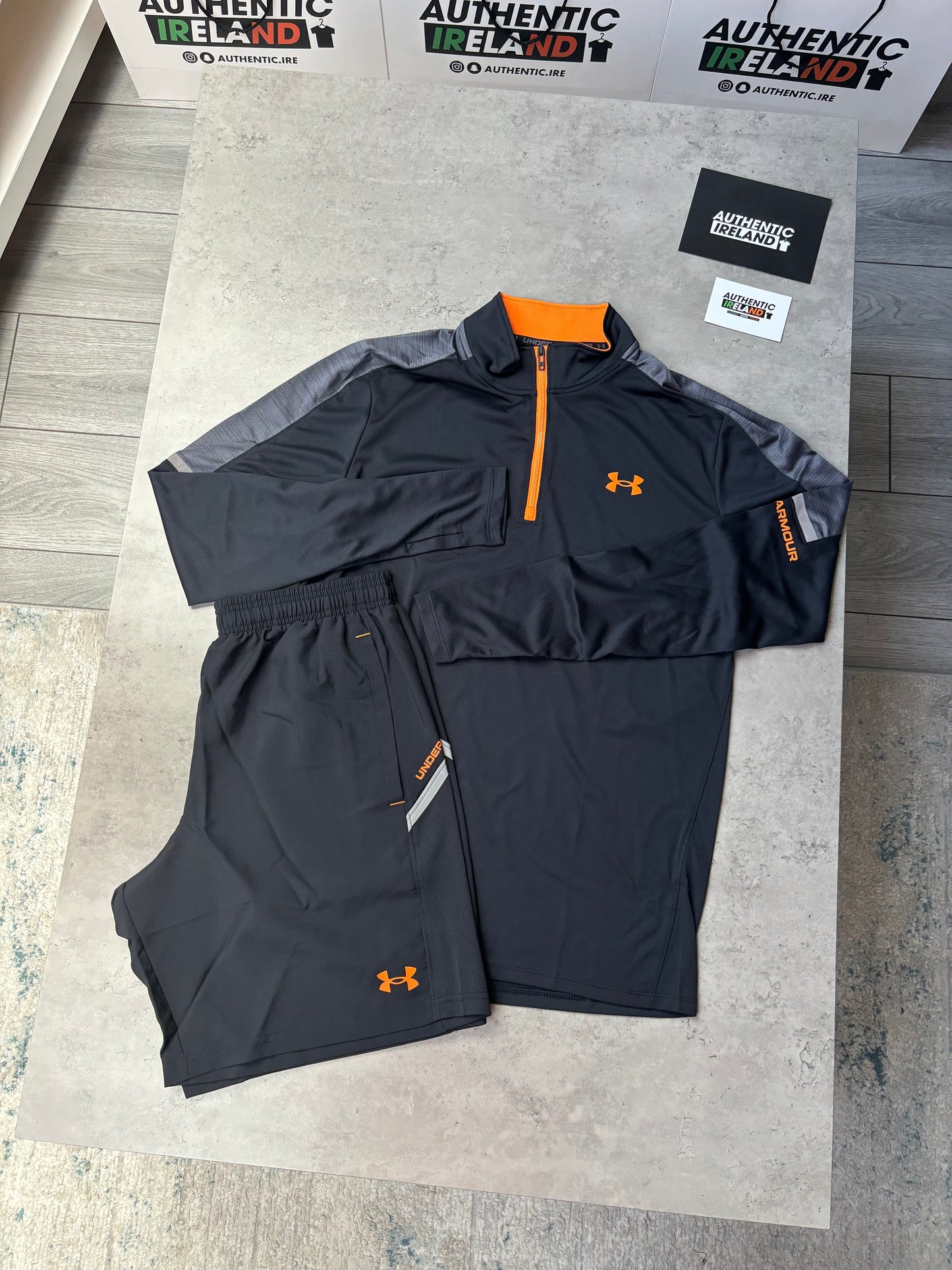 UNDER ARMOUR TECH 3-PIECE SET - BLACK/ORANGE