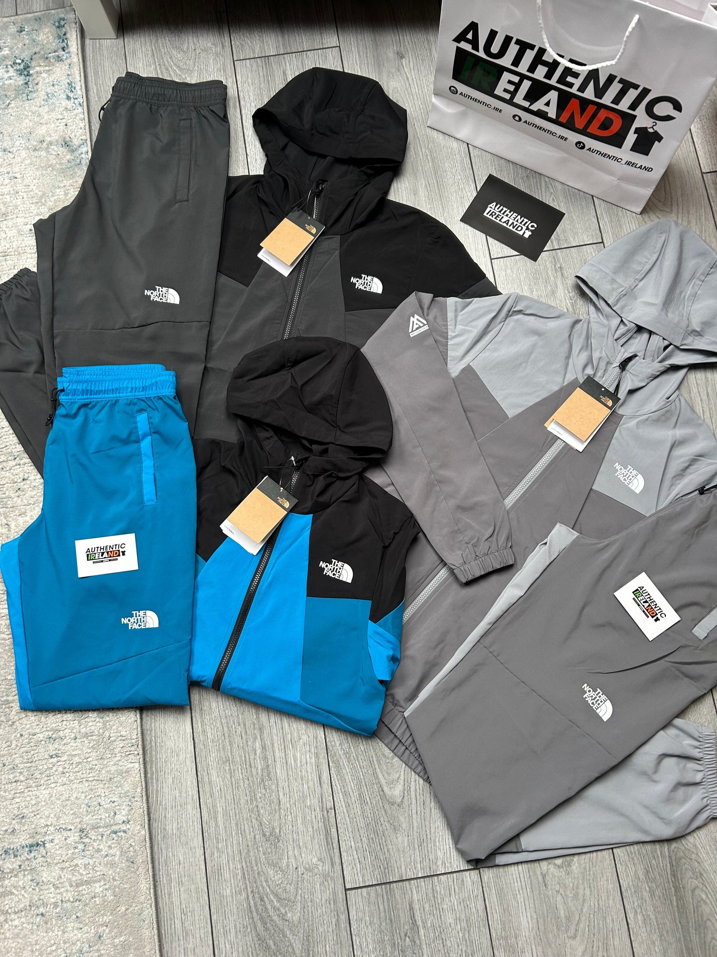 THE NORTH FACE TWO-TONE WOVEN TRACKSUIT - SLATE/BLACK