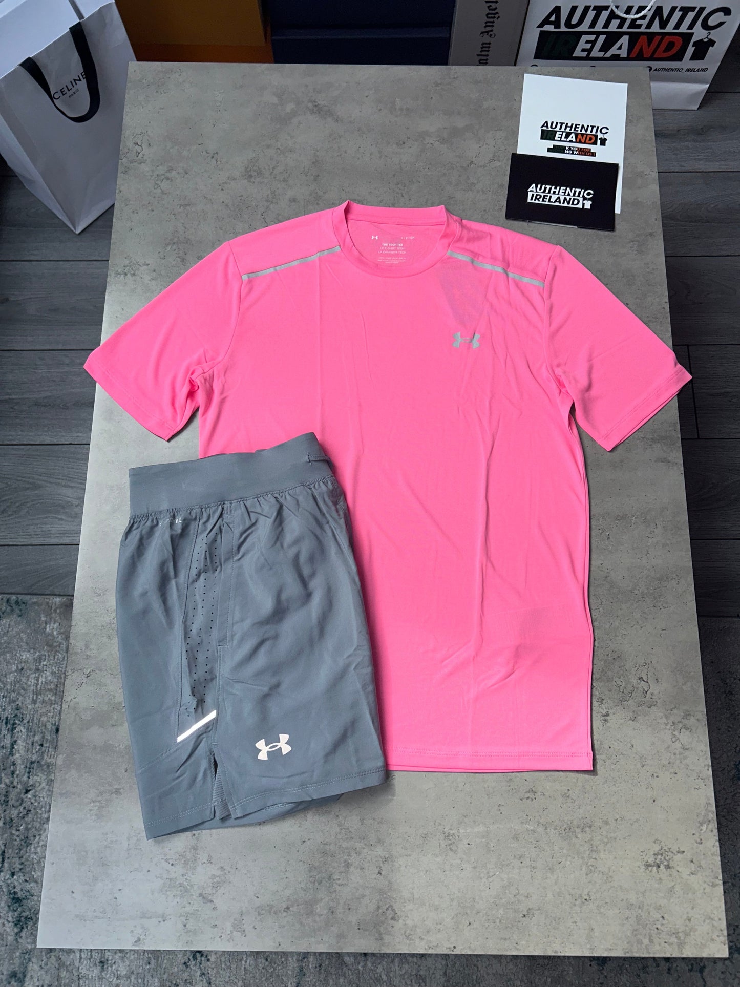 UNDER ARMOUR TECH SET - PINK/GREY