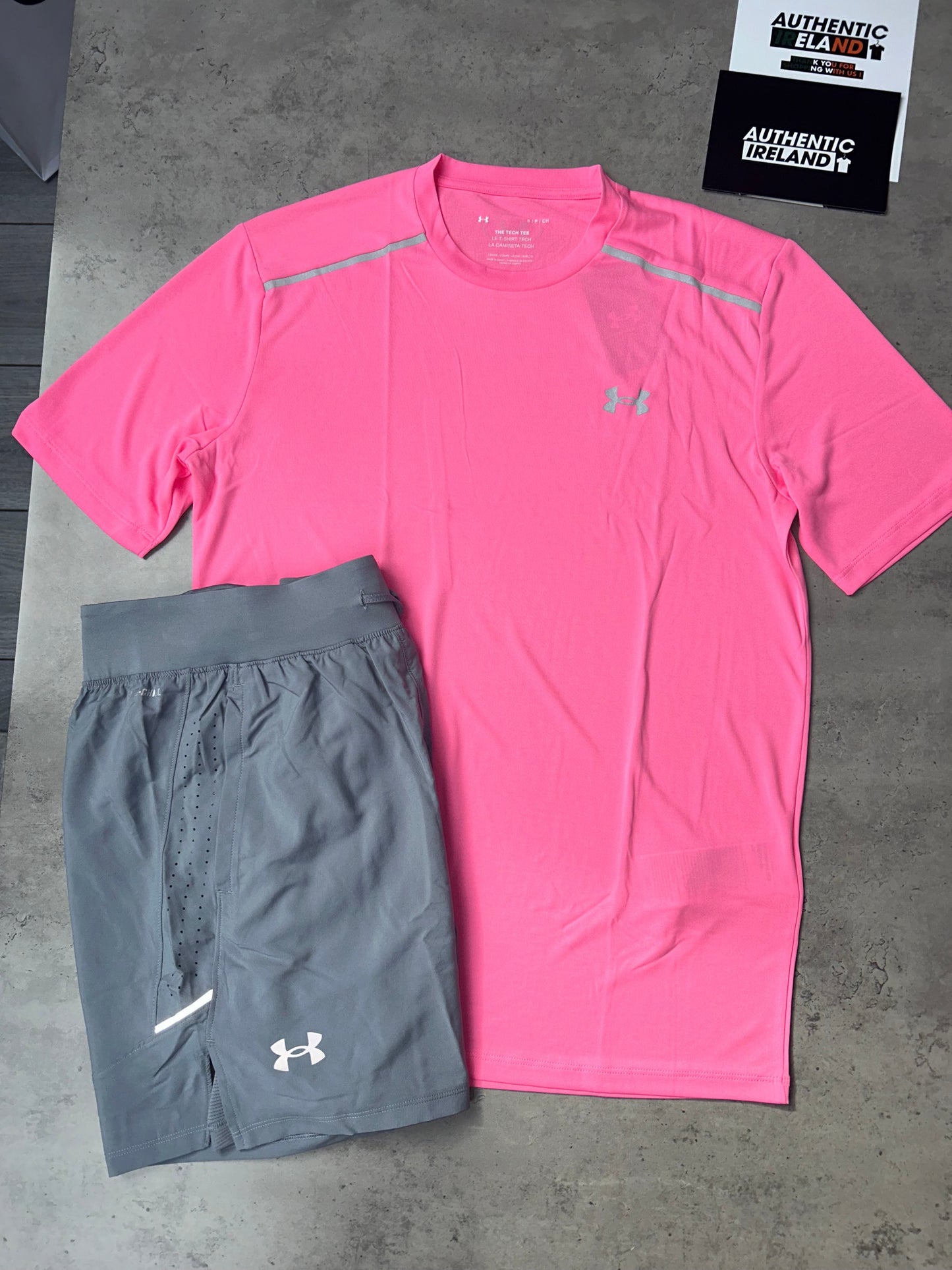 UNDER ARMOUR TECH SET - PINK/GREY